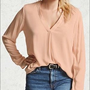 Woven V-Neck Top